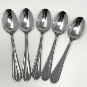 Retroneu Villa Stainless Place Soup Dinner Spoons 7.5” Set Of 5 Discontinued